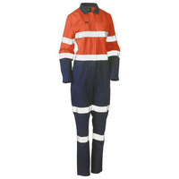 Bisley Women's Taped Hi Vis Cotton Drill Coverall