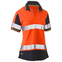 Bisley Women's Taped Two Tone Hi Vis V-Neck Polo