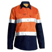 Bisley Women's Taped Hi Vis Cool Lightweight Drill Shirt