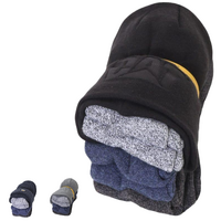6pcs CAT Beanie & Socks Bundle Pack Caterpillar Warm Winter Kit - Assorted