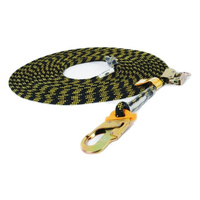 B-Safe Safety Line Kernmantle Rope 11mm x 5m with double action hook one end and manual rope grab - BS010105A