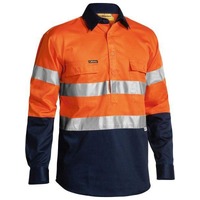 Bisley Taped Hi Vis Closed Front Drill Shirt
