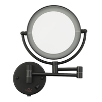 5X LED Magnifying Mirror Wall Mount - Black