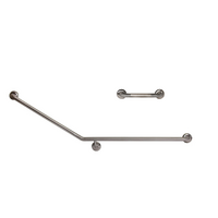 Dolphy 30° flush mount side wall stainless steel grab rail 840 x 700 mm rh - silver