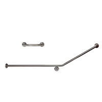 Dolphy 30° flush mount side wall stainless steel grab rail 840 x 700 mm lh - silver