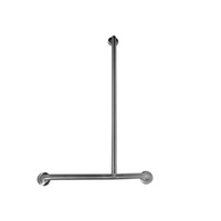 Dolphy offset flush mount shower grab rail rh stainless steel 1100 x 700 mm - silver