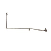 Dolphy 90° flush mount wrap stainless steel grab rail 1100 x 1025 x 600 mm rh - silver