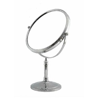Dolphy dual sided 360° led 5x tabletop magnifying mirror 8 inch - silver