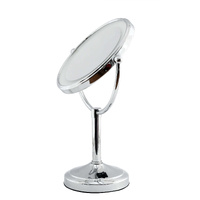 Dolphy dual sided 360° led 5x tabletop magnifying mirror 8 inch - silver