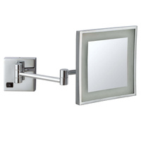 Dolphy 180° led wall mount 3x magnifying mirror 8 inch - silver chrome finish