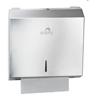 Dolphy slimline stainless steel paper towel dispenser - silver