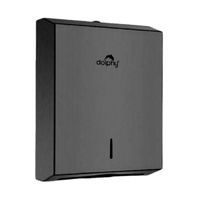 Dolphy secure lock stainless steel slimline paper towel dispenser - black