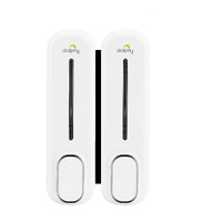 Dolphy multi compatible abs wall mount soap dispenser 300ml (pack of 2)- white