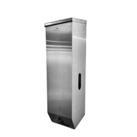 Dolphy tumbler lock triple capacity stainless steel toilet roll dispenser - silver