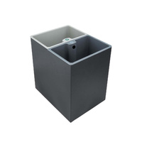 Dolphy metal and abs rectangle room dustbin with two container 14l - black
