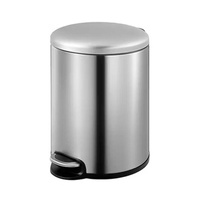 Dolphy stainless steel round bin with foot pedal 5l - silver