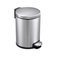 Dolphy round stainless steel pedal bin 3l - silver