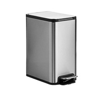 Dolphy foot pedal stainless steel indoor trash can 8l - silver