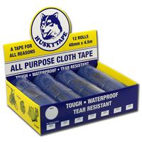 Husky Tape 12x Pack 105 Blue Cloth Tape Display 48mm x 4.5m