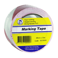 Husky Tape 24x Pack 557 Floor Marking Tape Red/White 48mm x 33m