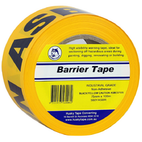 Husky Tape 16x Pack 560 Barrier Warning Tape Yellow Caution Asbestos 75mm x 100m