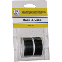 Husky Tape 24x Pack HLCPBK Hook and Loop Black 20mm x 0.5m