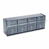 Tilt Bin Storage Unit - 600mm - 4 Bins - Black - Pack of 6 units = 24 bins