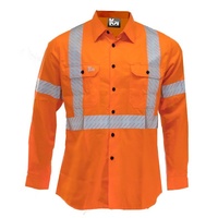 KM Workwear Taped Cross Back Long Sleeve Two Tone Drill Shirt