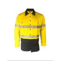 KM Workwear Taped Long Sleeve Two Tone Drill Shirt