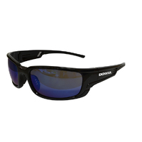 DENVER Premium Safety Glasses Black Frame Blue Mirror Lens 12x Pack