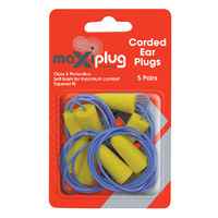 MaxiPlug Corded Ear Plugs Blister Pack of 5 pairs