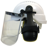 Maxisafe White Helmet with Clear Visor & Muffs Sliplock Harness