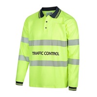 WORKIT Traffic Control Long Sleeve Poly Cotton Taped Polo Shirt - Single Tone