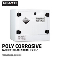 Poly Corrosive Cabinet 100LTR 2 Door 1 Shelf