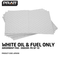 White Oil & Fuel Only Absorbent Pad 300gsm- 10 Packs Of 10 Pads