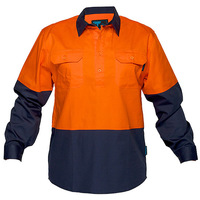 Prime Mover Hi-Vis Two Tone Lightweight Long Sleeve Closed Front Shirt