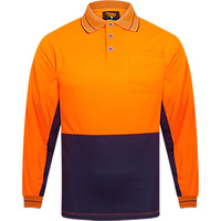 Prime Mover Long Sleeve Micro Mesh Polo 2x Pack