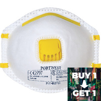 P1V Disp Respirator 10x Pack White Regular Buy 1 Get 1 Free