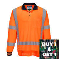 Portwest TTMC-W17 Polo Shirt L/S Buy 1 Get 1 Free