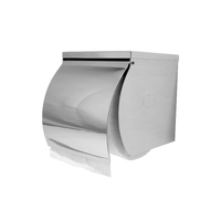 Stainless Steel Single Toilet Roll Holder with Shelf
