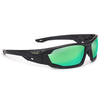 Bolle Safety Mercuro Polarised Safety Glasses Black frame with green flash mirror lens