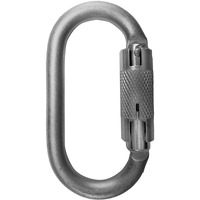 Oval Steel Tw 22kN Steel Karabiner 18mm Screwgate 10kN Side Loading Silver