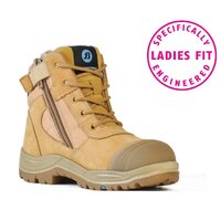 Bata Industrials Dakota Wheat Nubuck Zip Lace Womens Womens Safety Boot