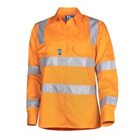 TRU Workwear VIC Rail Lightweight Vented L/S Hi-Vis Drill Shirt With Reflective Tape