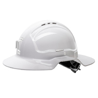 Force360 Broad Brim Miners Hard Hat Vented 6 Point Ratchet Harness Type 1 10 Pack