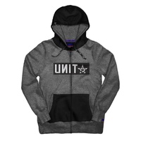 Unit Mens Fleece Hoodie Shelter Char Marle