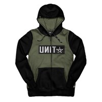 Unit Mens Fleece Hoodie Shelter Military