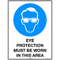 Eye Protection Must Be Worn In This Area Mining Safety Sign 450x300mm Metal