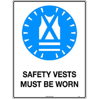 Safety Vests Must Be Worn Mining Safety Sign 300x225mm Metal