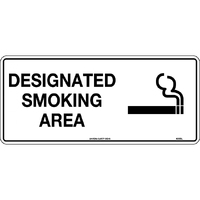 Designated Smoking Area Safety Sign 450x200mm Metal